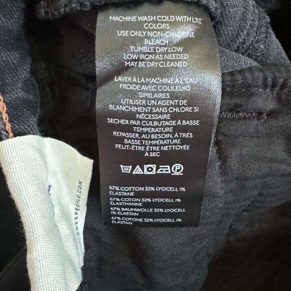 Free People We The Free Crvy Mona High Rise Flare Jeans Zip Fly Black Size 28 - Picture 10 of 14